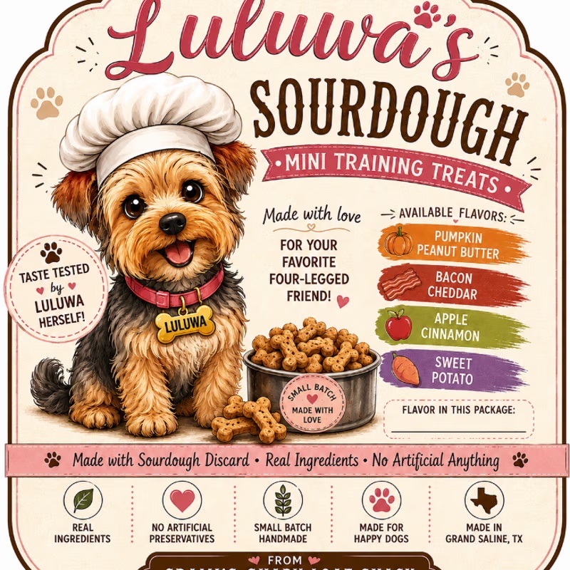 Luluwa’s Sourdough Mini Training Treats, 4 oz